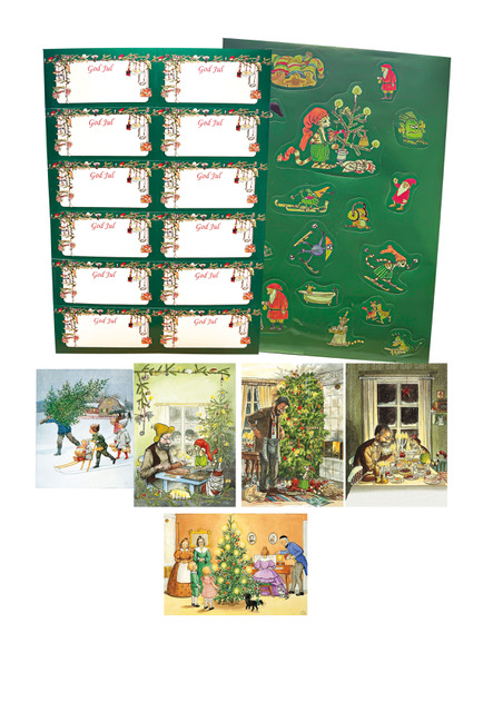 Julpåse nr 3 med julkort, stickers och juletiketter
